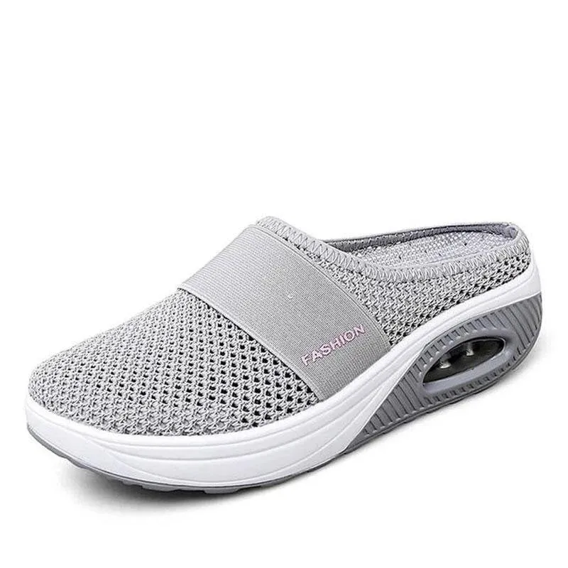 Mesh Lightweight Shoes Slippers Wedge Shoes Female Air Cushion Sandals Thick Bottem Casual Sneakers 43