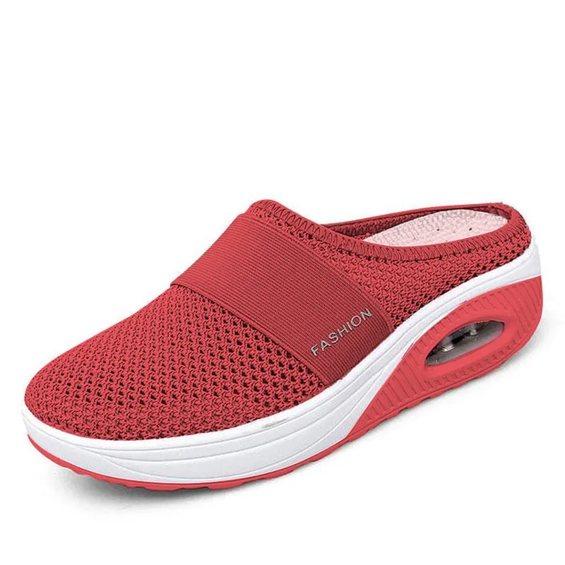 Mesh Lightweight Shoes Slippers Wedge Shoes Female Air Cushion Sandals Thick Bottem Casual Sneakers 43