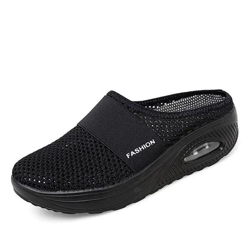 Mesh Lightweight Shoes Slippers Wedge Shoes Female Air Cushion Sandals Thick Bottem Casual Sneakers 43