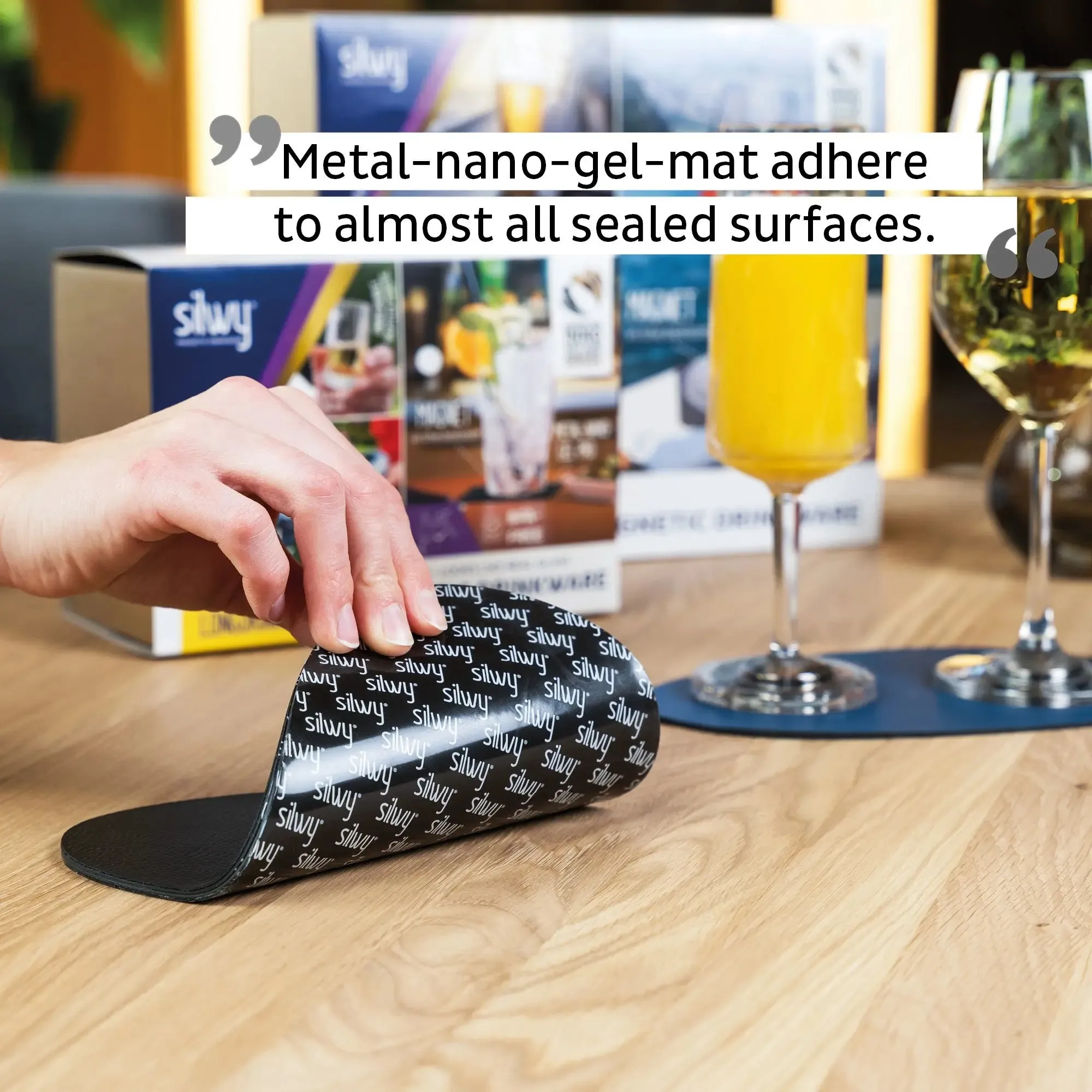 Metal Nano Gel Placemat MEDIUM BLACK By Silwy