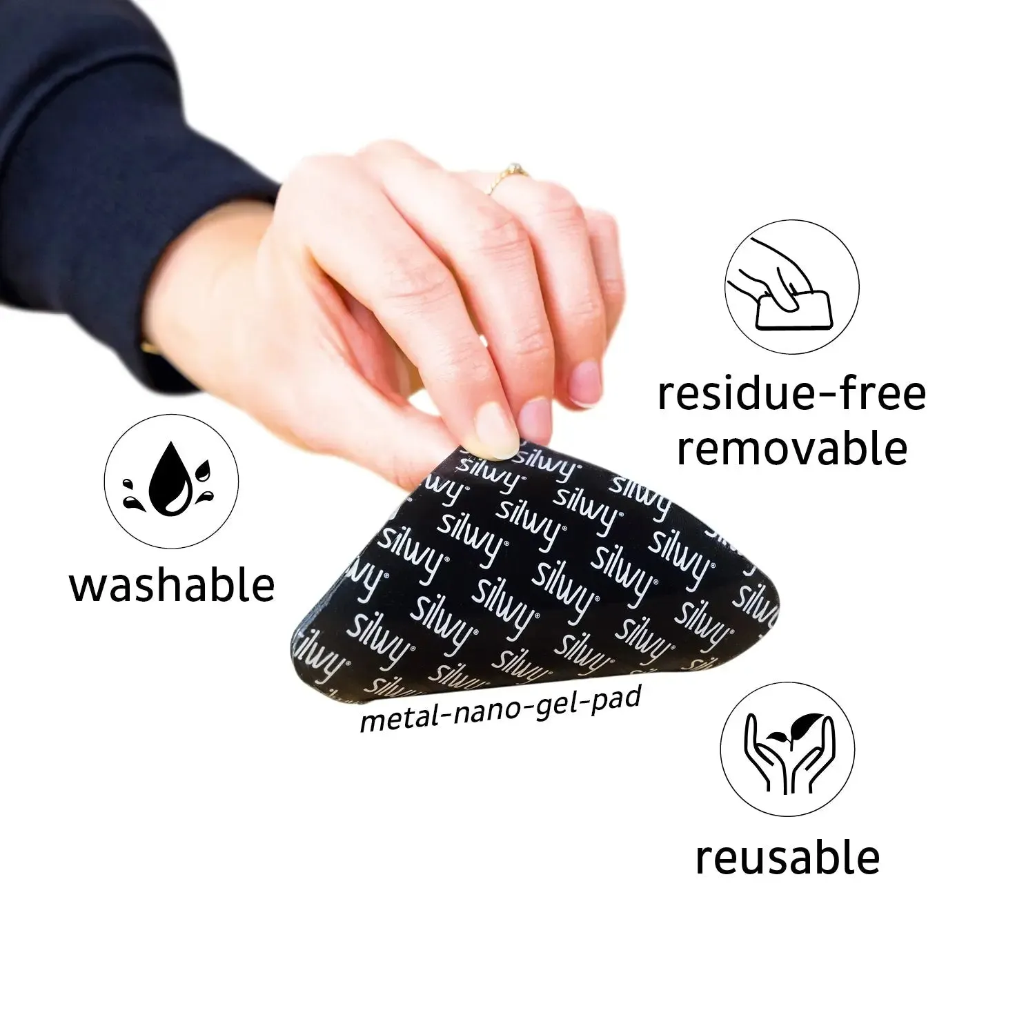 Metal Nano Gel Placemat MEDIUM BLACK By Silwy