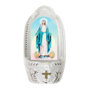 Miraculous Mary with Medals Holy Water Font