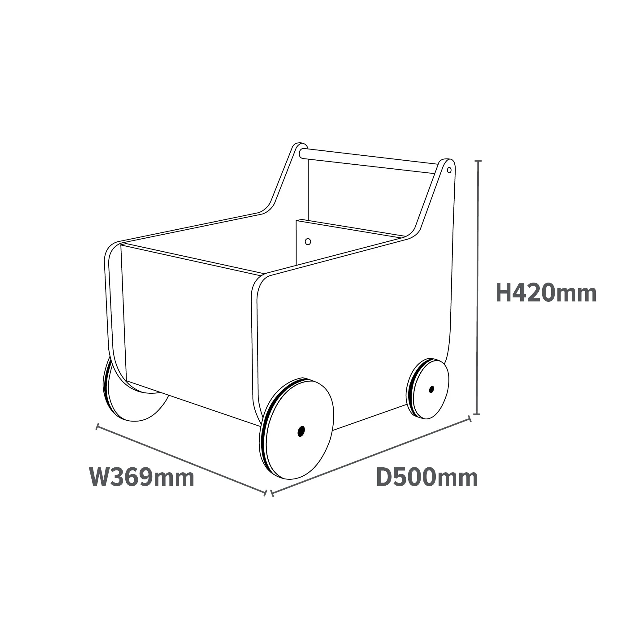 Montessori Toy Box | Toy Storage | Cat and Dog Push Along Trolley