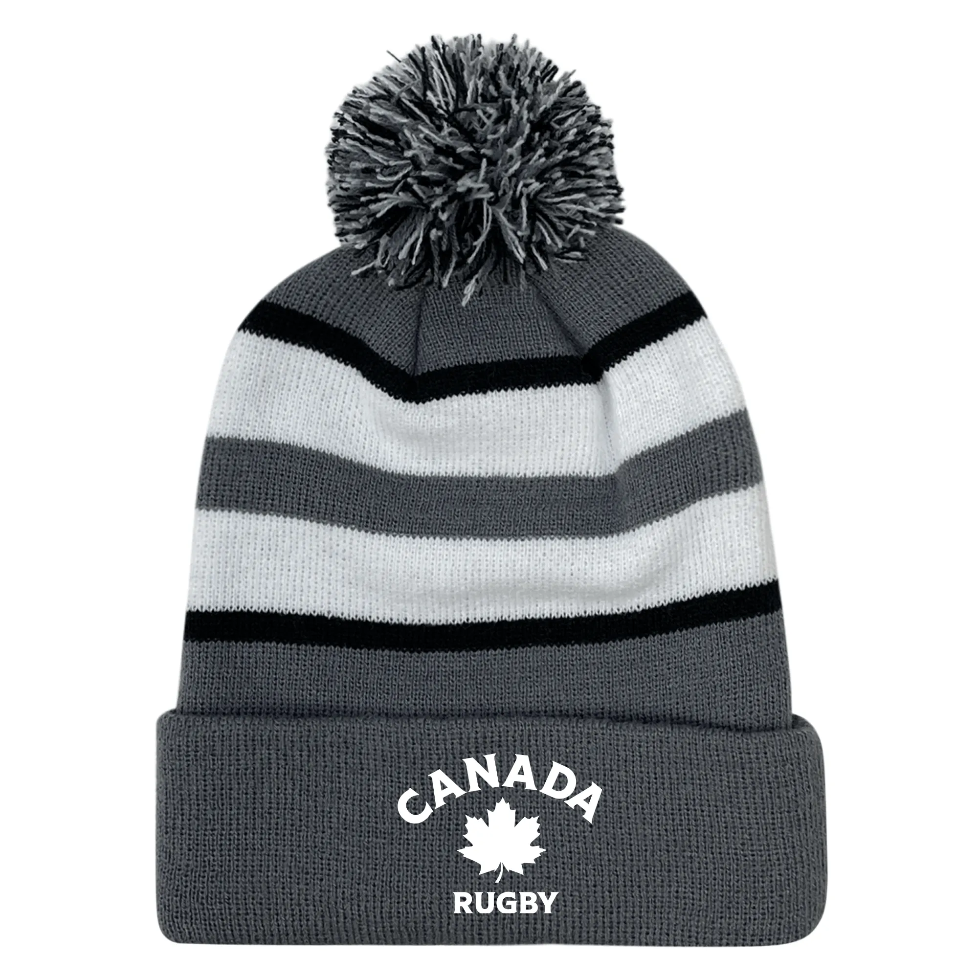 Nations of Rugby Canada Hooped Pom-Pom Beanie
