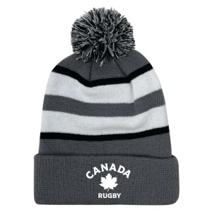 Nations of Rugby Canada Hooped Pom-Pom Beanie