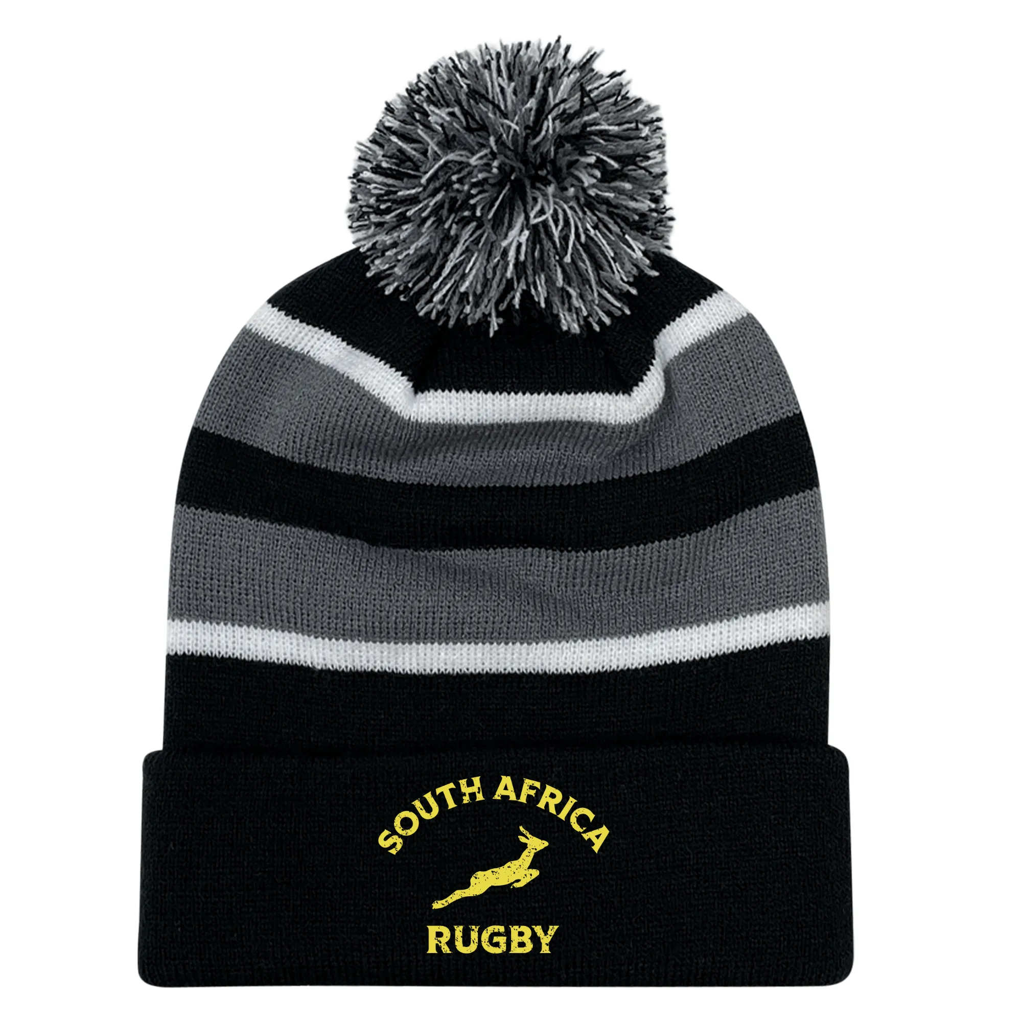 Nations of Rugby South Africa Hooped Pom-Pom Beanie