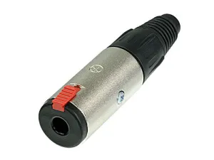 Neutrik NJ3FC6-BAG 1/4in TRS Black Locking Cable Jack Silver Contacts