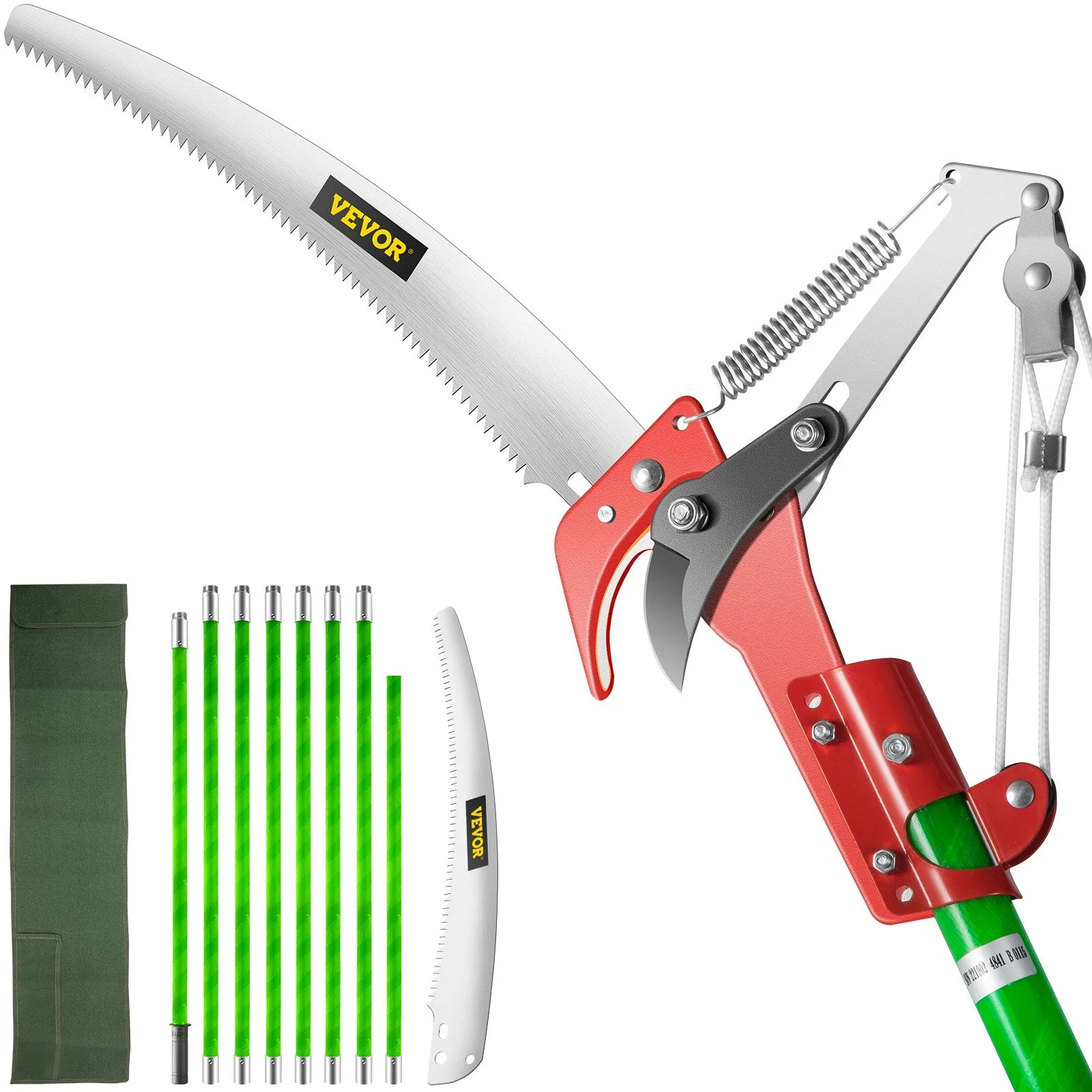 New 26 Foot Pruning Saw, Alloy Steel Tree Pruner, Extension Pole, Tree Pruner Extendable, Tree Trimmers Long Handle for Sawing and Shearing