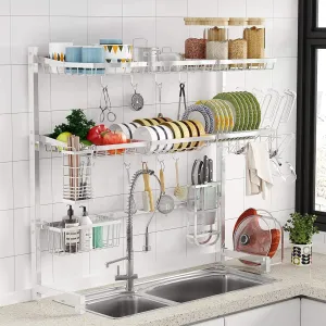 New in box! Easylife Over the Sink Dish Drying Rack 3 Tier Stainless Steel Large Kitchen Rack Dish Drainer