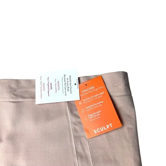 NWT Spanx SPANXsculpt OnCore High-Waisted Mid-Thigh Shorts Shapewear Soft Nude