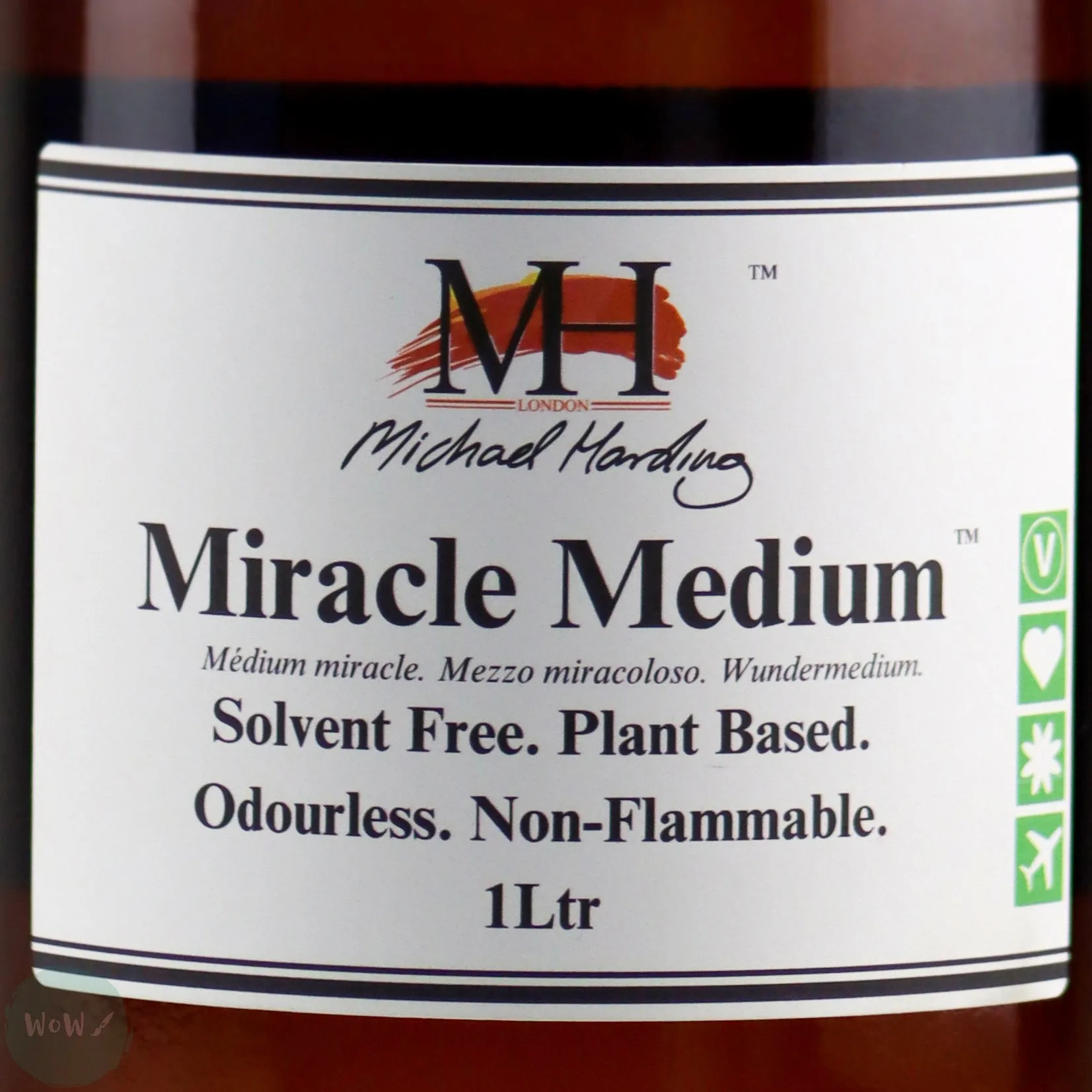 Oil Painting Solvents- Michael Harding - MIRACLE MEDIUM - Odourless THINNER & BRUSH CLEANER - 1 Litre