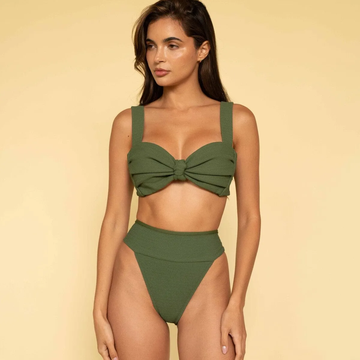 Olive Micro Scrunch Tamarindo Bikini Bottom