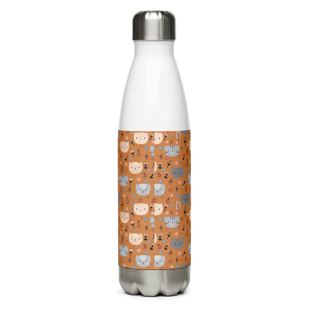 Orange Pet Faces Water Bottle