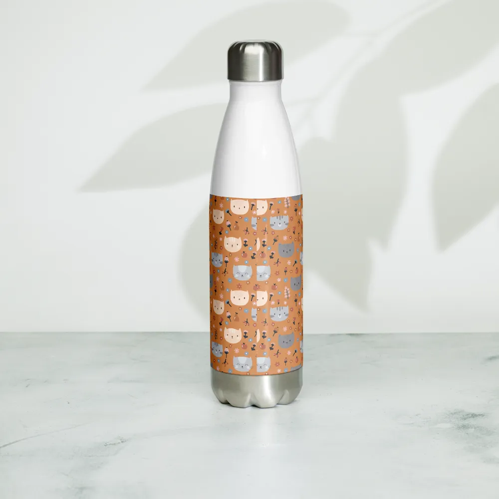 Orange Pet Faces Water Bottle