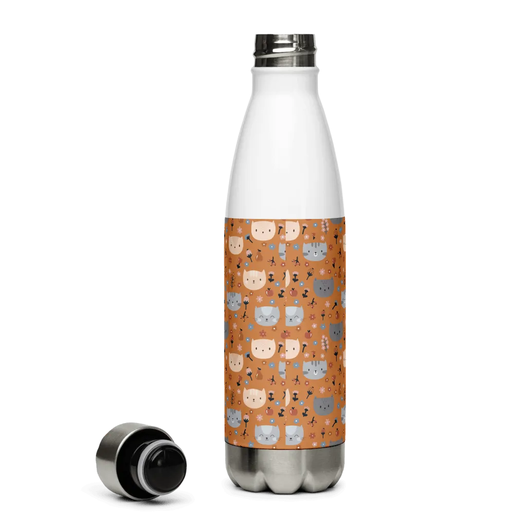Orange Pet Faces Water Bottle