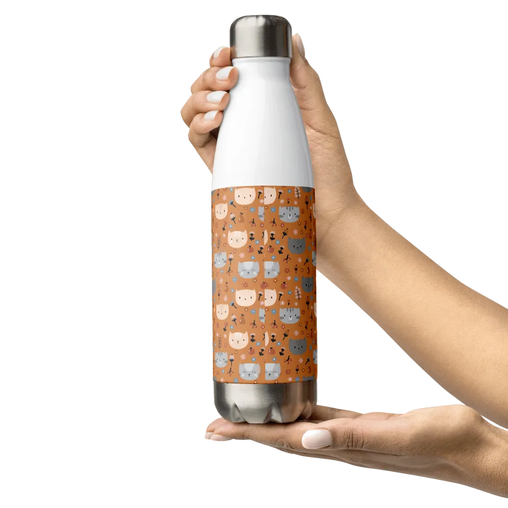 Orange Pet Faces Water Bottle