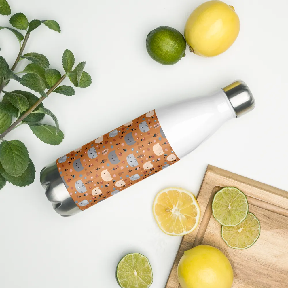 Orange Pet Faces Water Bottle
