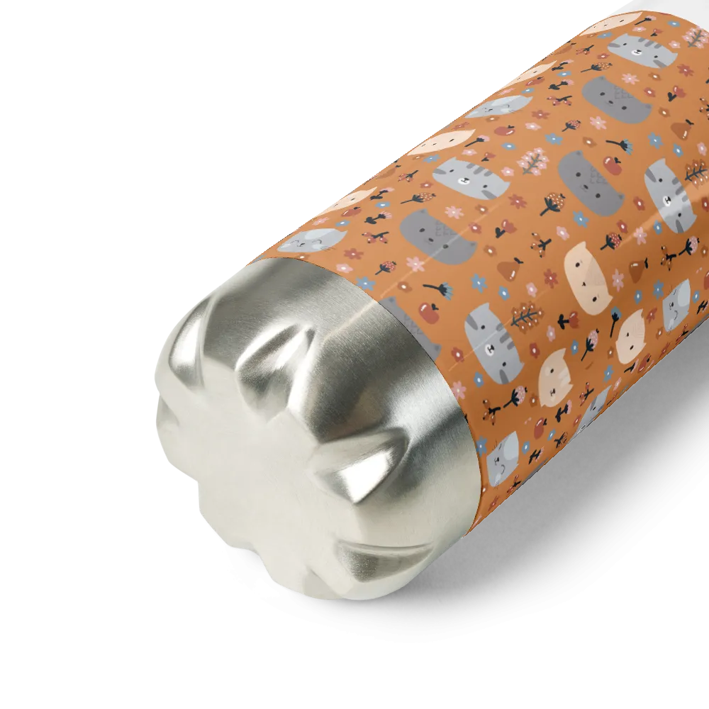 Orange Pet Faces Water Bottle