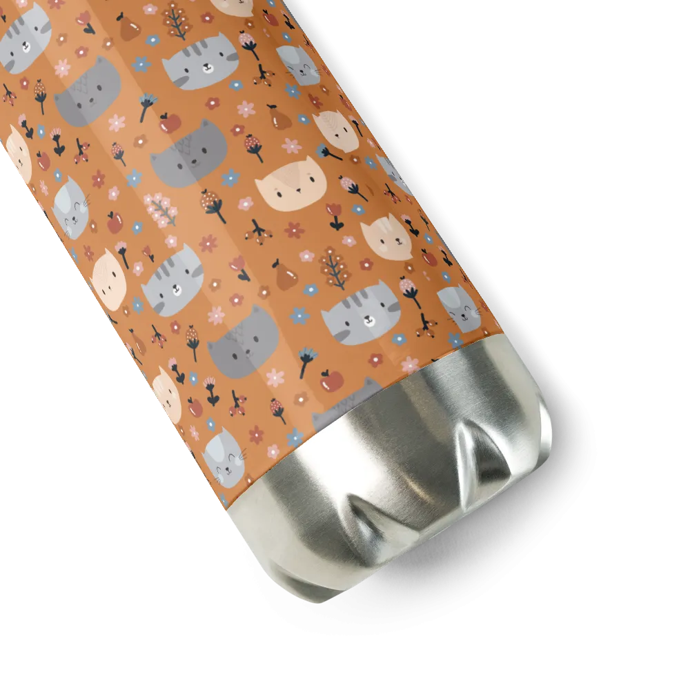 Orange Pet Faces Water Bottle