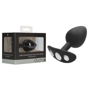 OUCH! Large Diamond Butt Plug With Handle