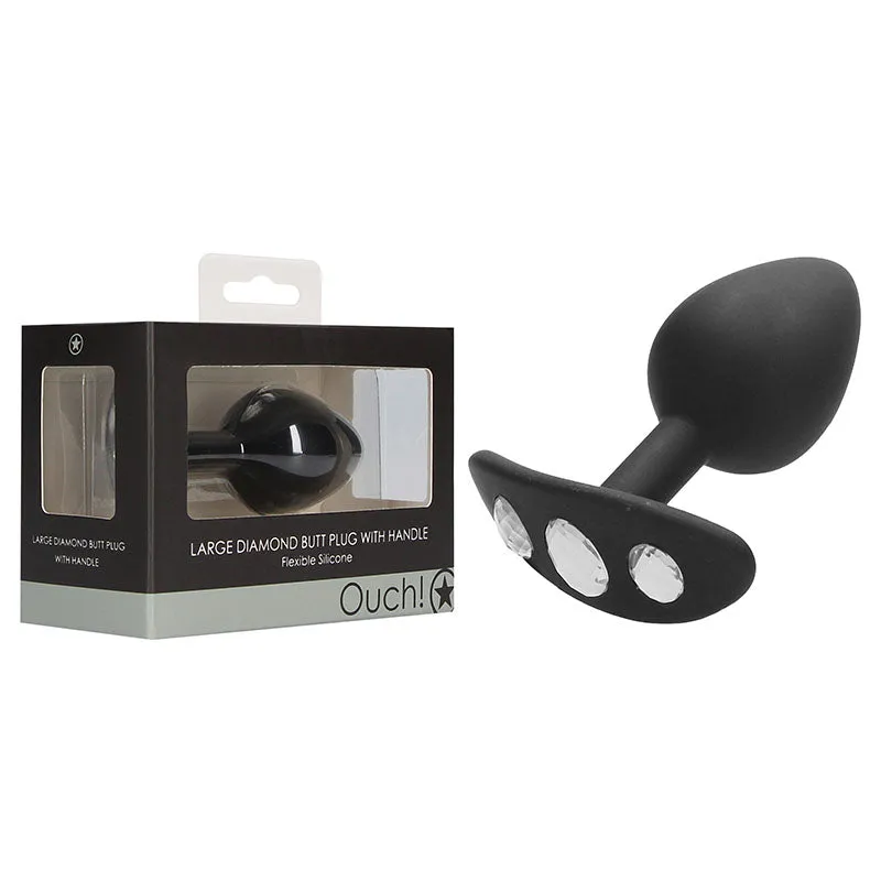 OUCH! Large Diamond Butt Plug With Handle