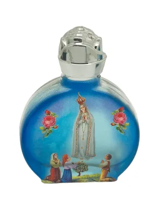 Our Lady of Fatima Glass Holy Water Bottle