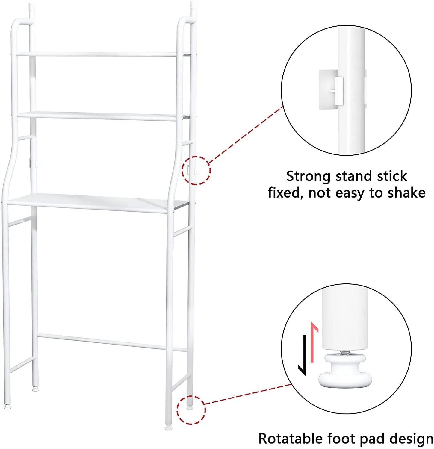 Over The Toilet 3 Tier Storage  Rack