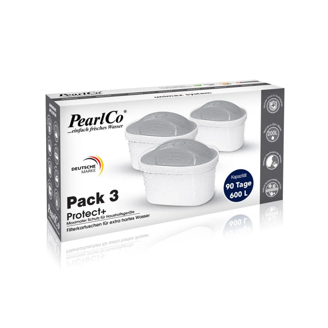 PearlCo Filter Cartridges Unimax Protect  Brita® Compatible - Pack of 3