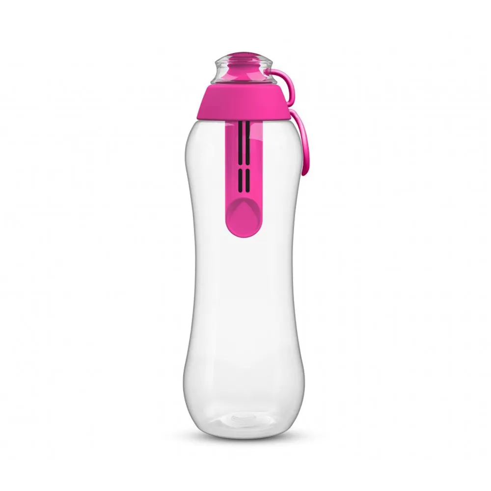 PearlCo Germany Water Bottle & Integrated Purifying Water Filter Cartridge 0,5L Pink