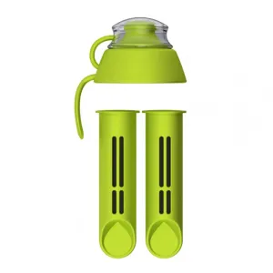 PearlCo Water Bottle Filter Cartridge x 2   Free Lid - Green