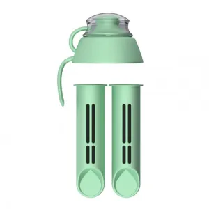 PearlCo Water Bottle Filter Cartridge x 2   Free Lid - Mint