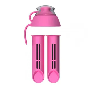 PearlCo Water Bottle Filter Cartridge x 2   Free Lid - Pink