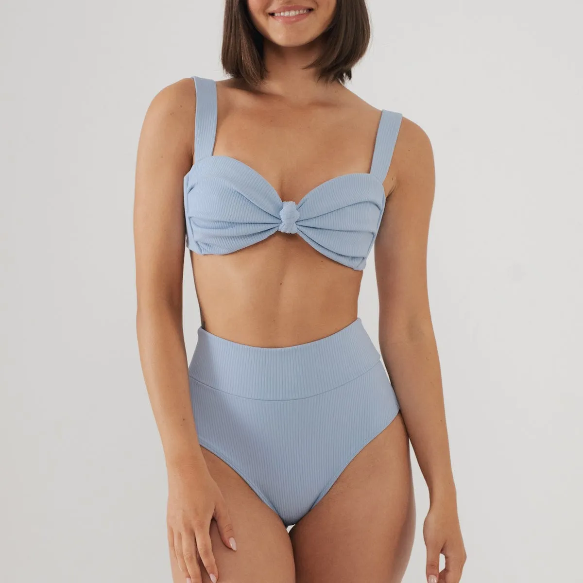 Peri Rib Added Coverage High Rise Bikini Bottom
