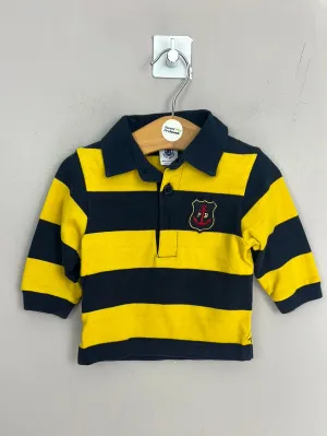 Petit Bateau yellow & navy rugby shirt 3m