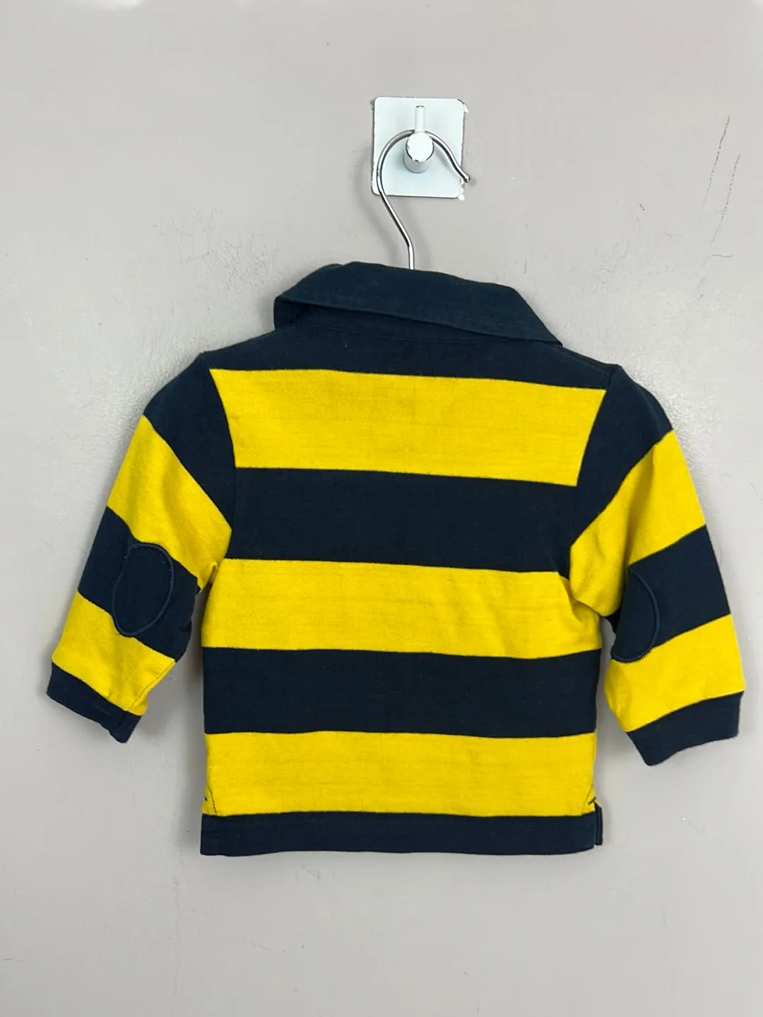 Petit Bateau yellow & navy rugby shirt 3m