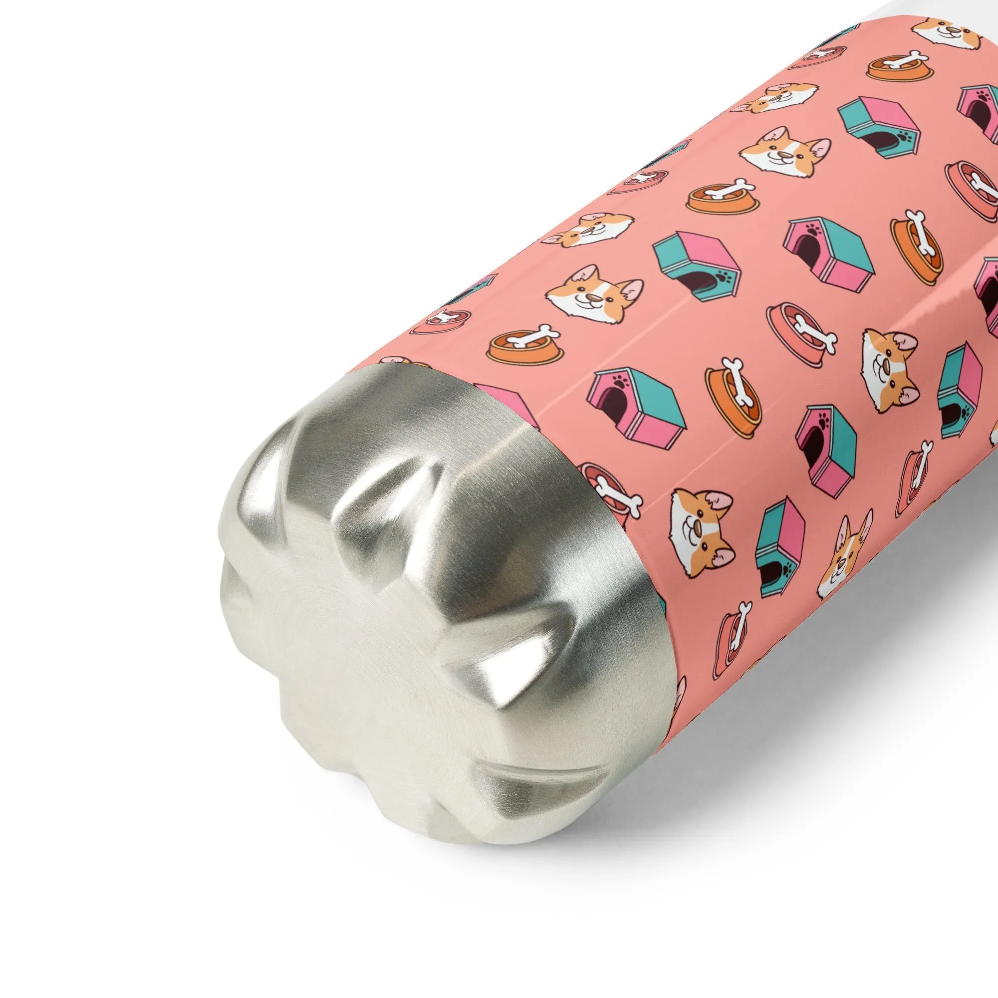 Pink Kids Dog Water Bottle