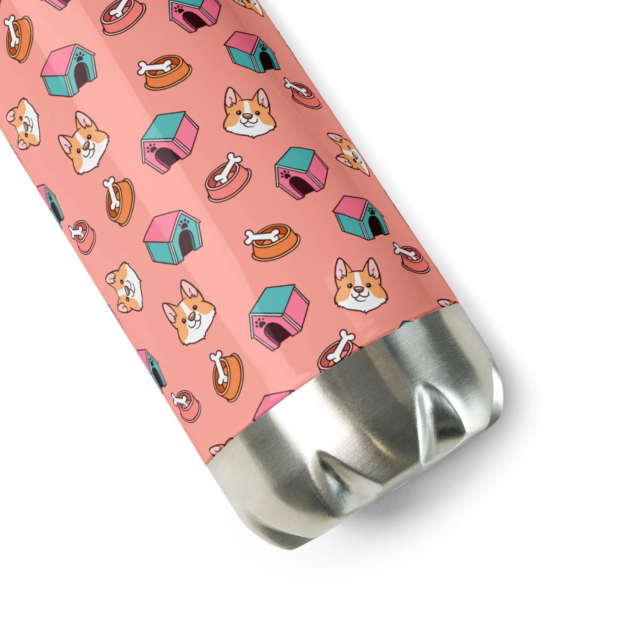 Pink Kids Dog Water Bottle