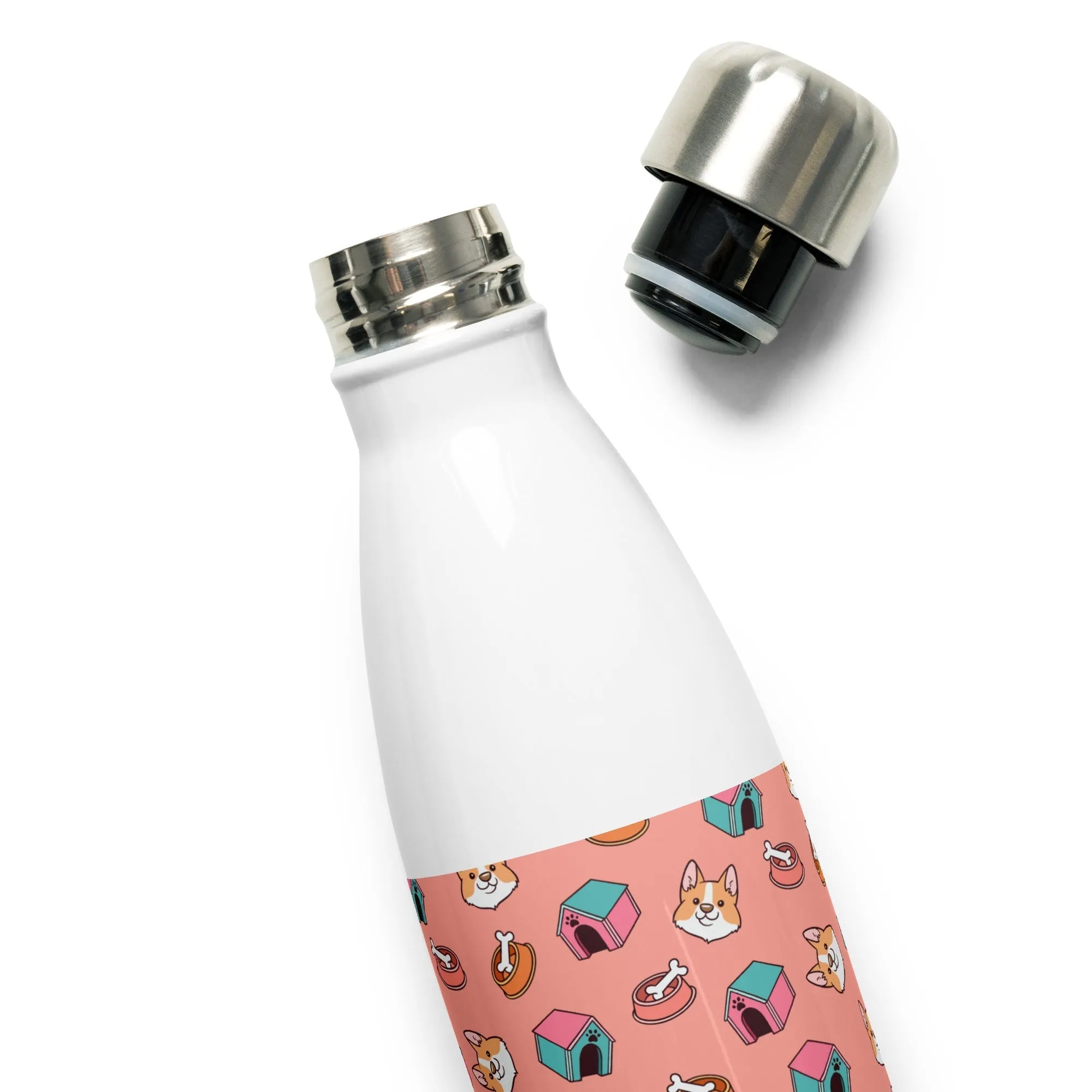 Pink Kids Dog Water Bottle