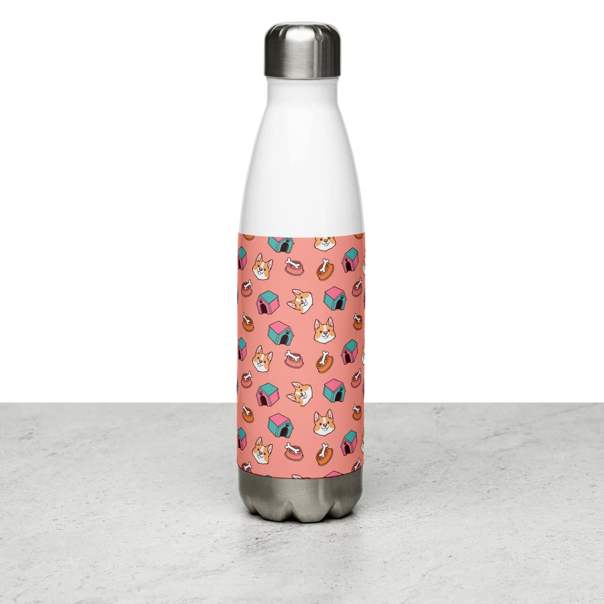 Pink Kids Dog Water Bottle