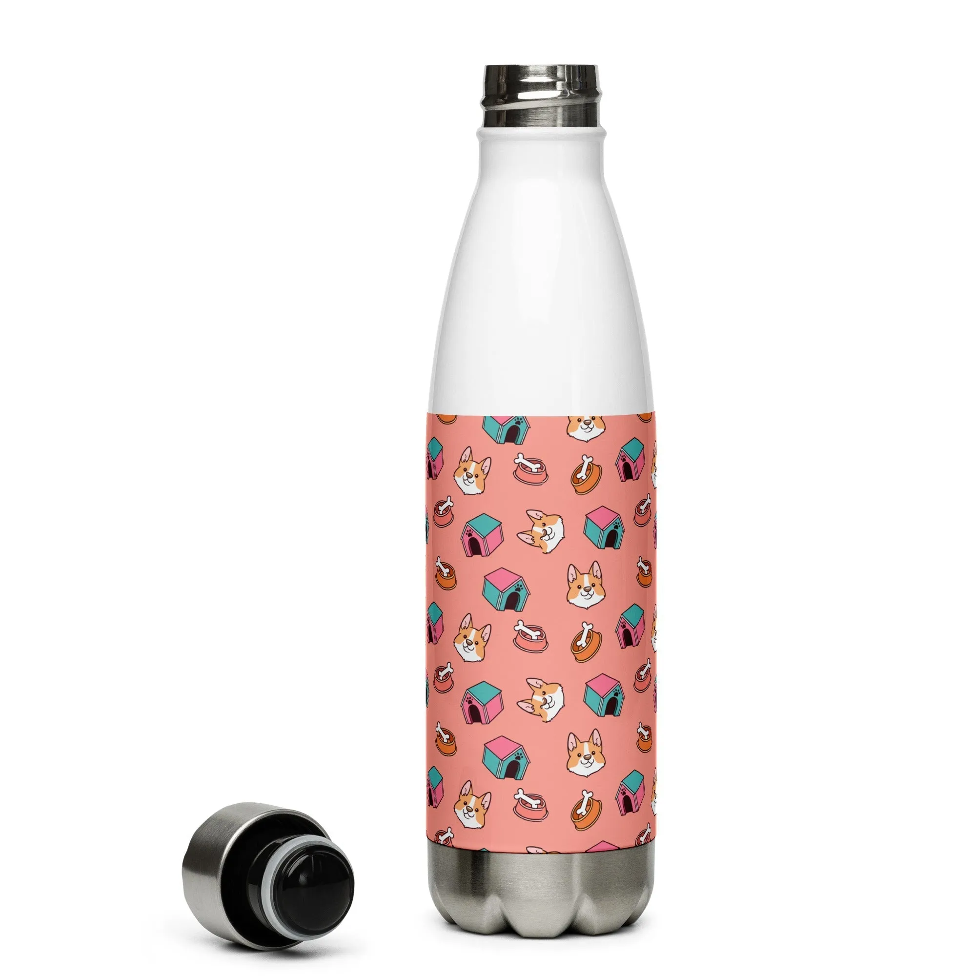 Pink Kids Dog Water Bottle