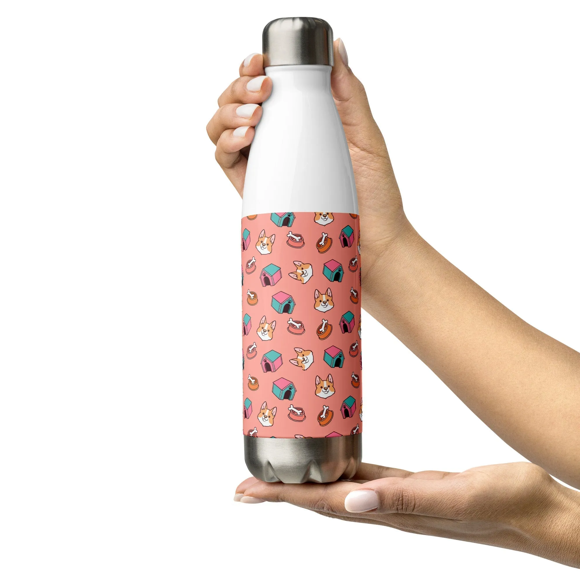 Pink Kids Dog Water Bottle
