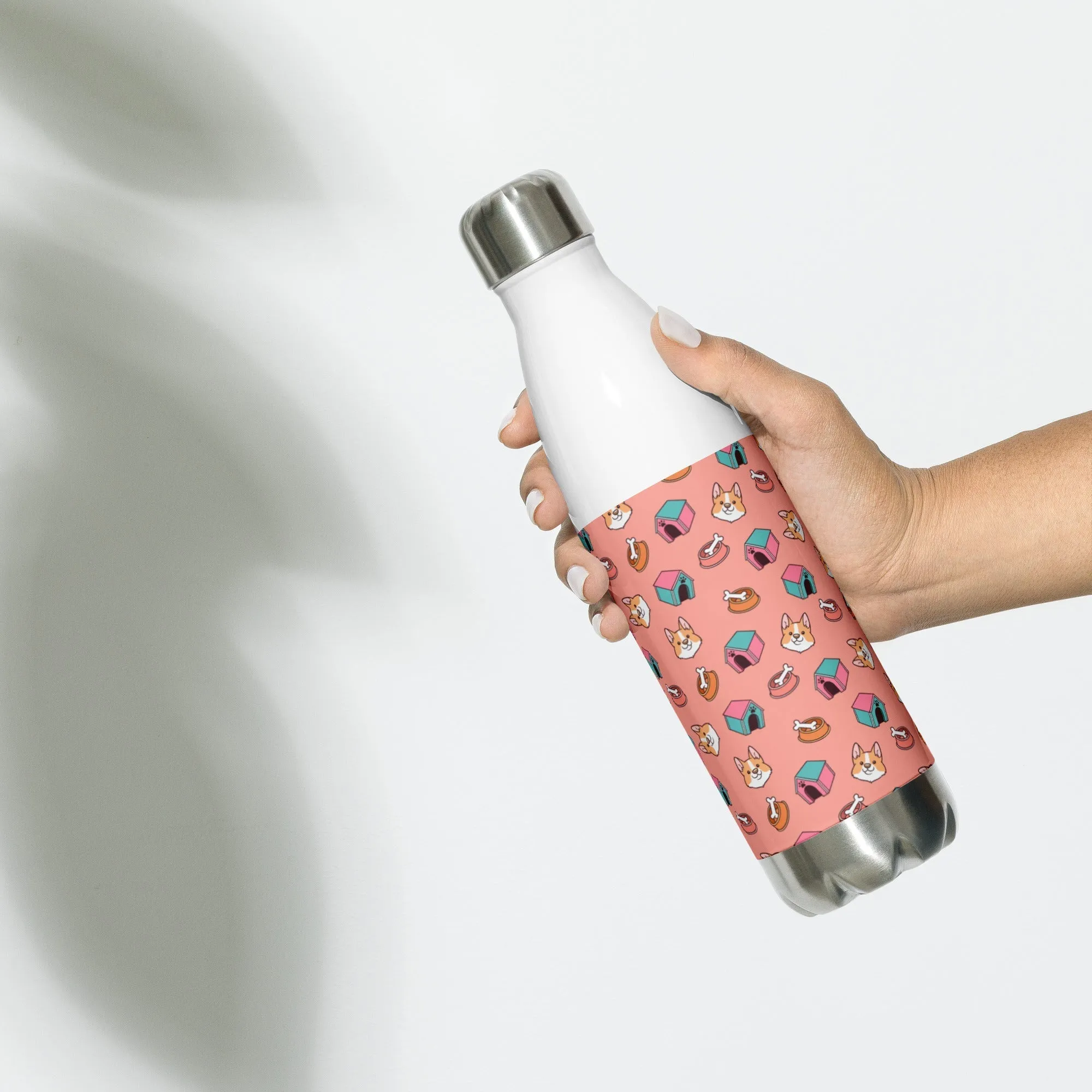 Pink Kids Dog Water Bottle