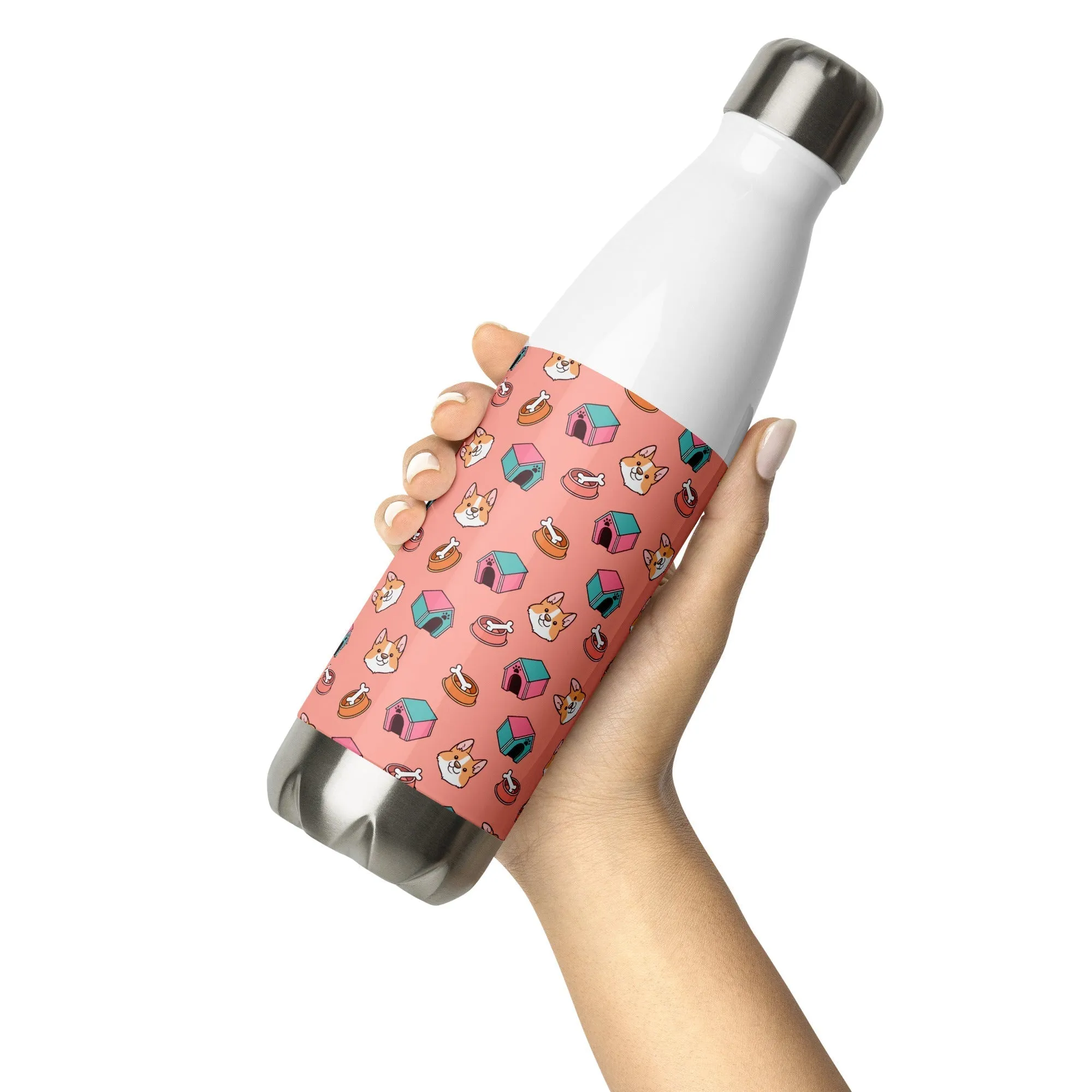 Pink Kids Dog Water Bottle