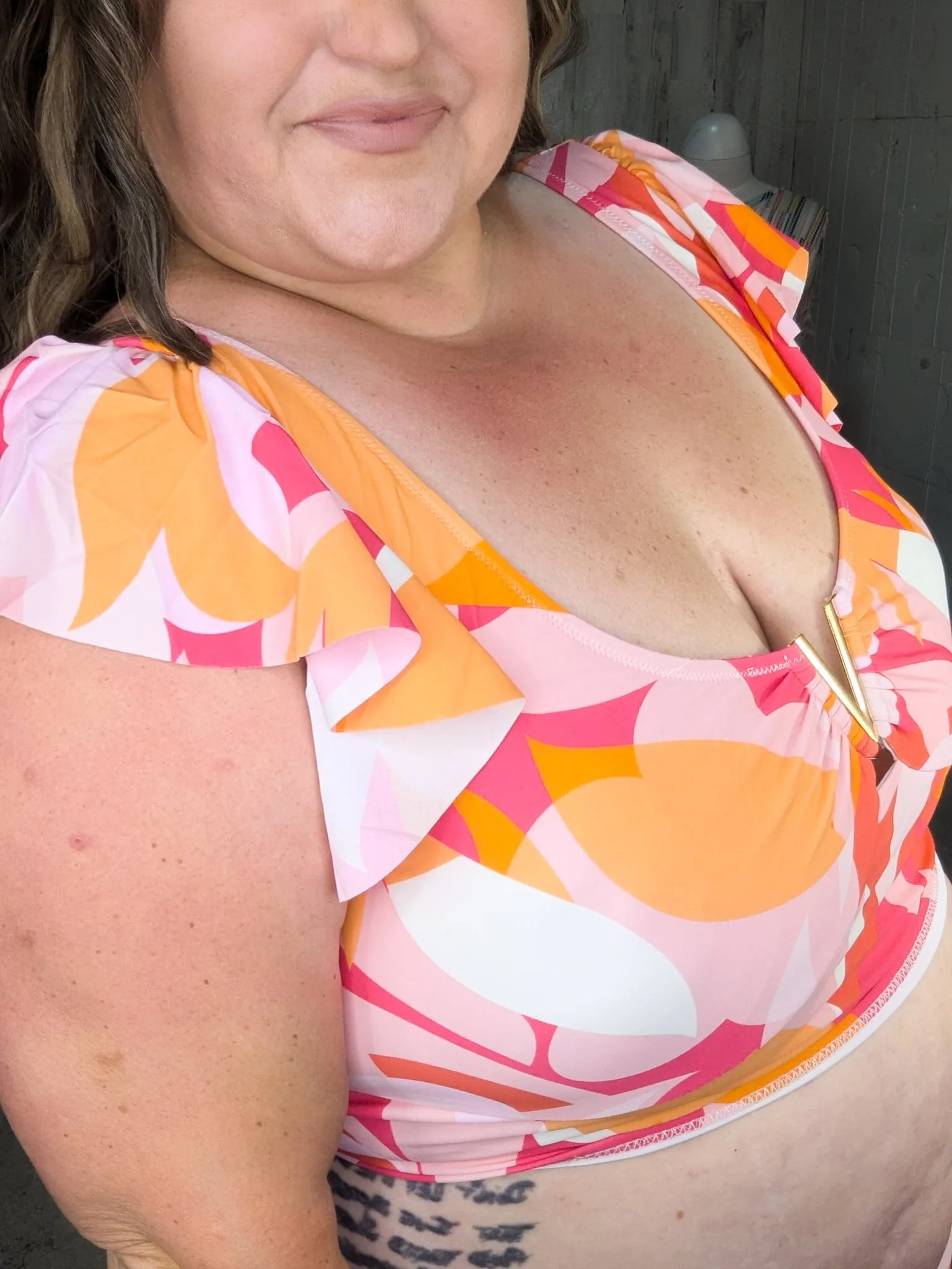 Pink   Orange Mod Highwaist 2pc Swimsuit