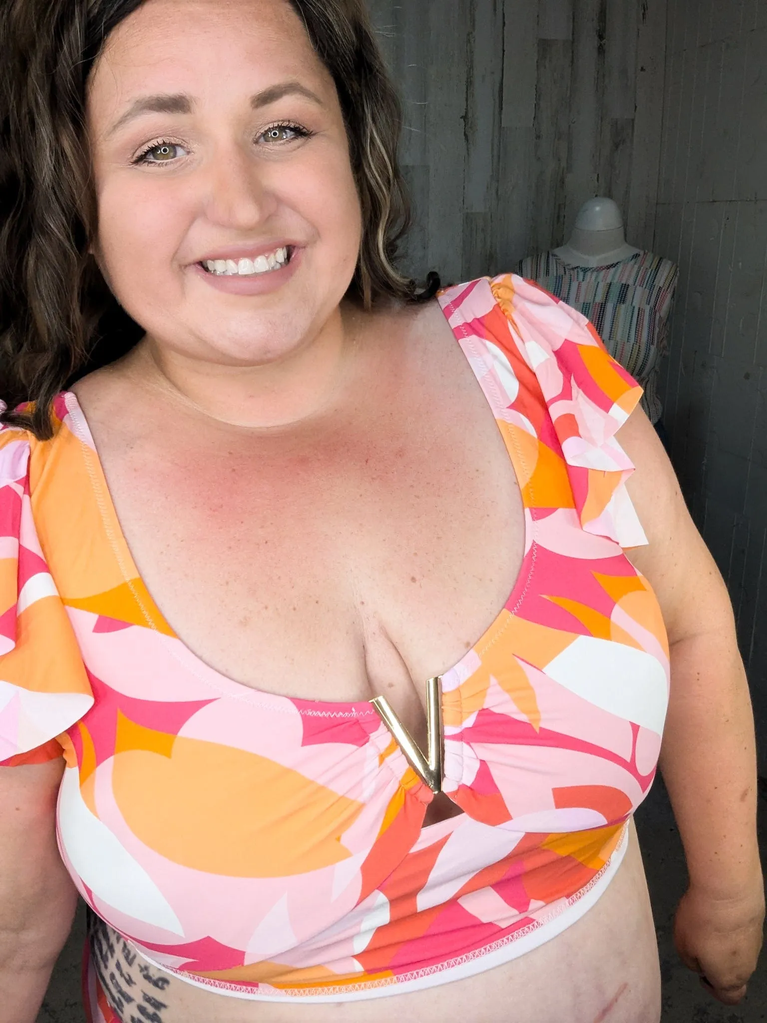 Pink   Orange Mod Highwaist 2pc Swimsuit