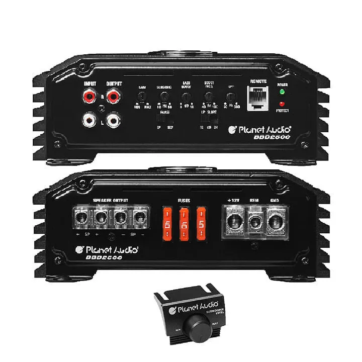 Planet Audio Big Bang Amplifier Class D 2500 Watts Max 1 Ohm Stable with Bass Kn