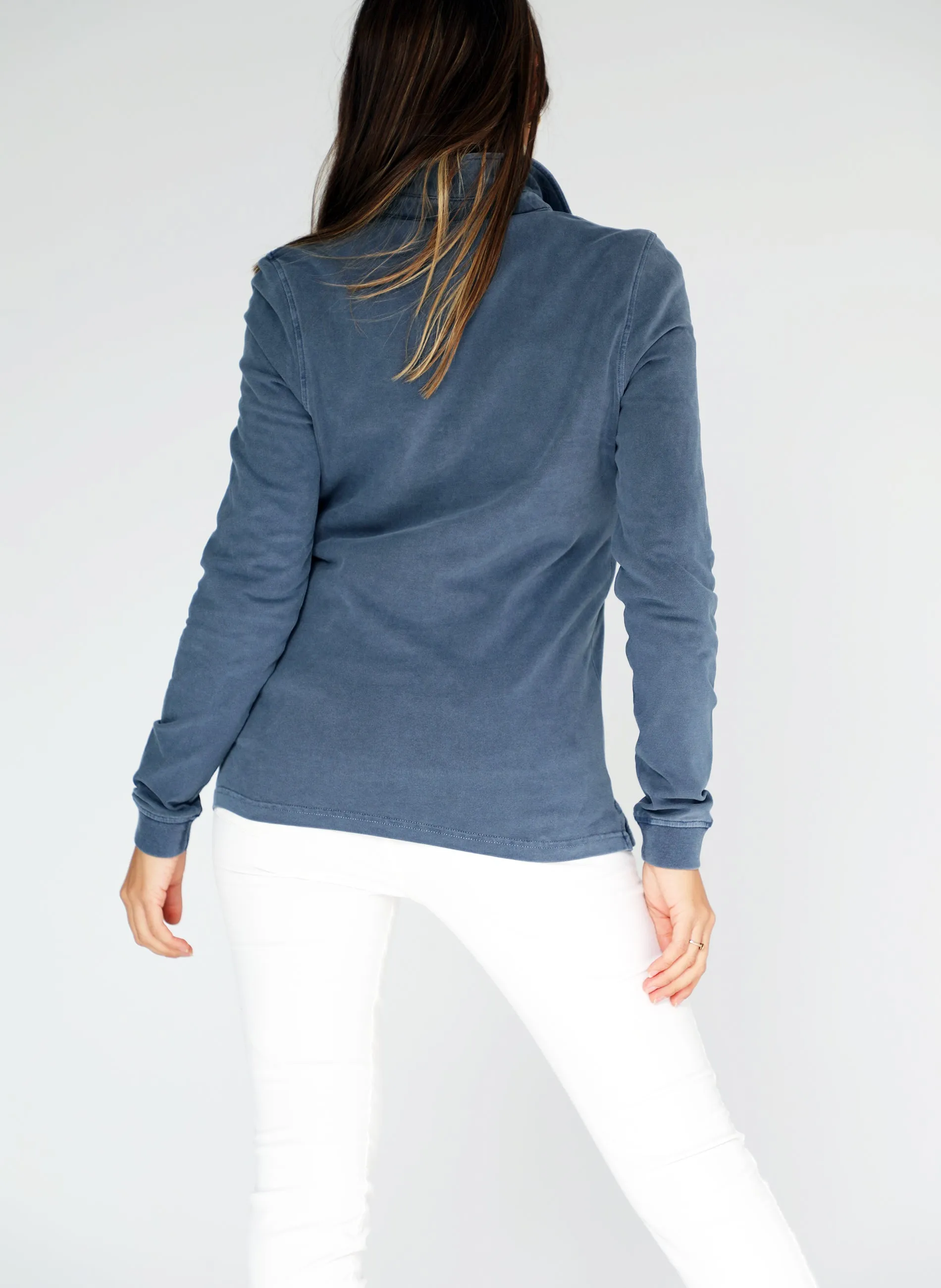 Polo Mujer Rugby Tinte Azul Grisaceo