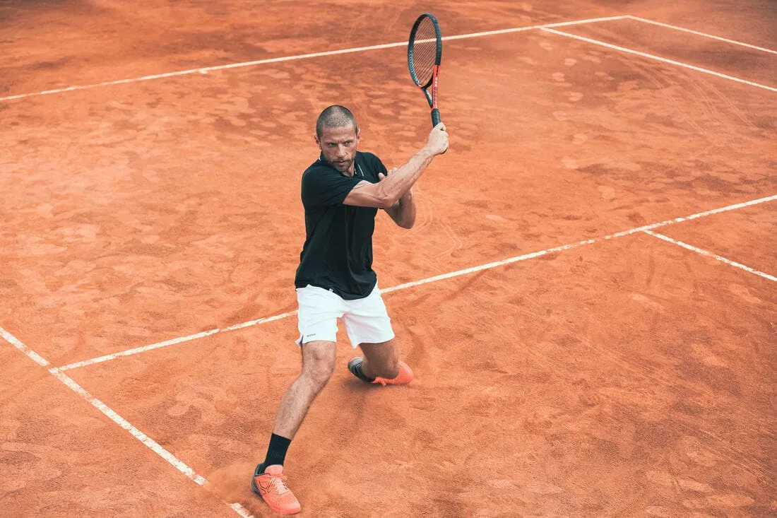 Polo tennis manches courtes Homme - Artengo DRY Marine