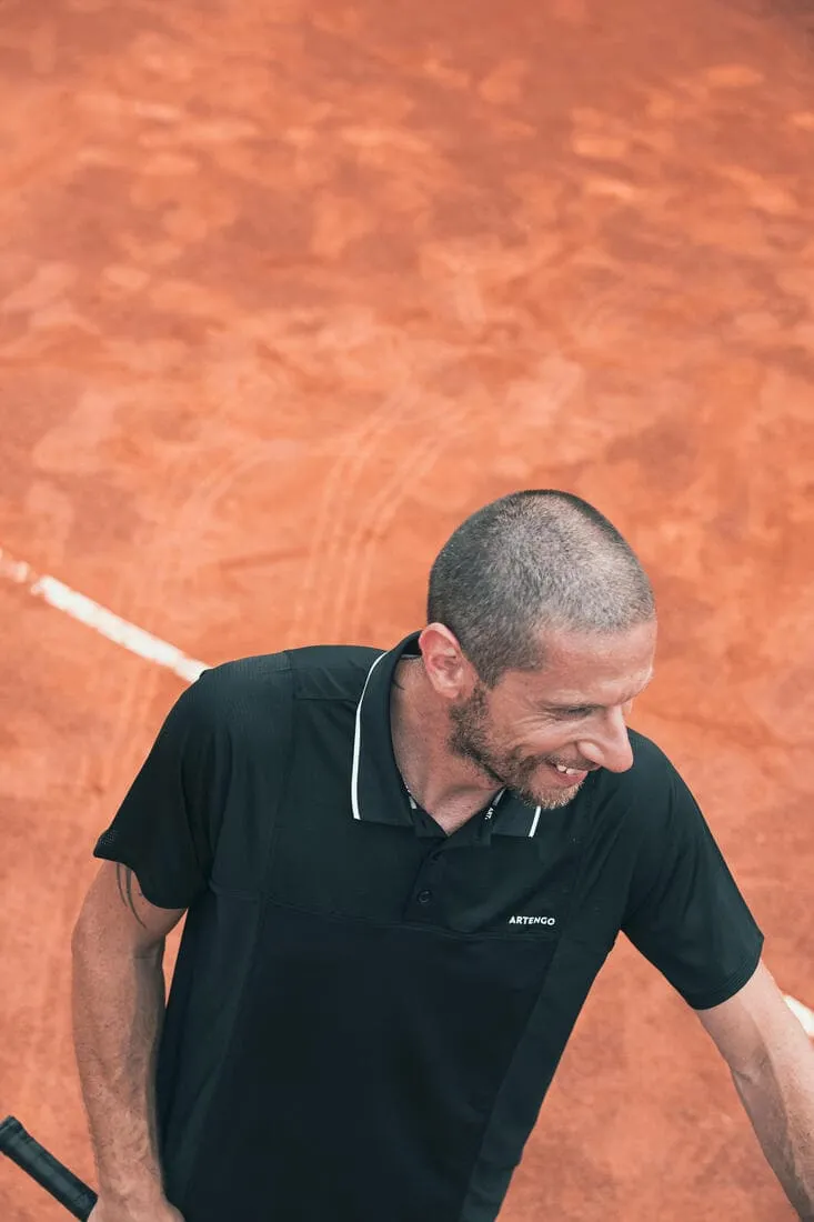 Polo tennis manches courtes Homme - Artengo DRY Marine