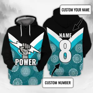 Port Adelaide 2 - Personalized Name 3D Hoodie - Loop - Nt168 - Ct193
